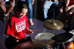 Student at the drums